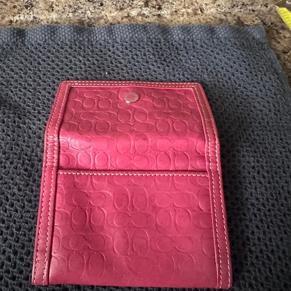 Coach Pink Key Card Holder - EUC - with Monogram Embossing - Picture 7 of 8
